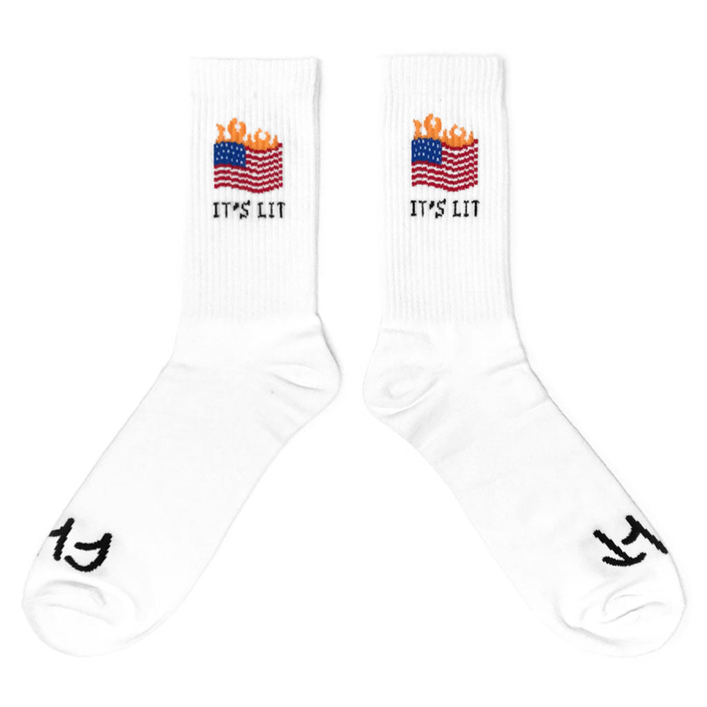 Cult Lit Socks White