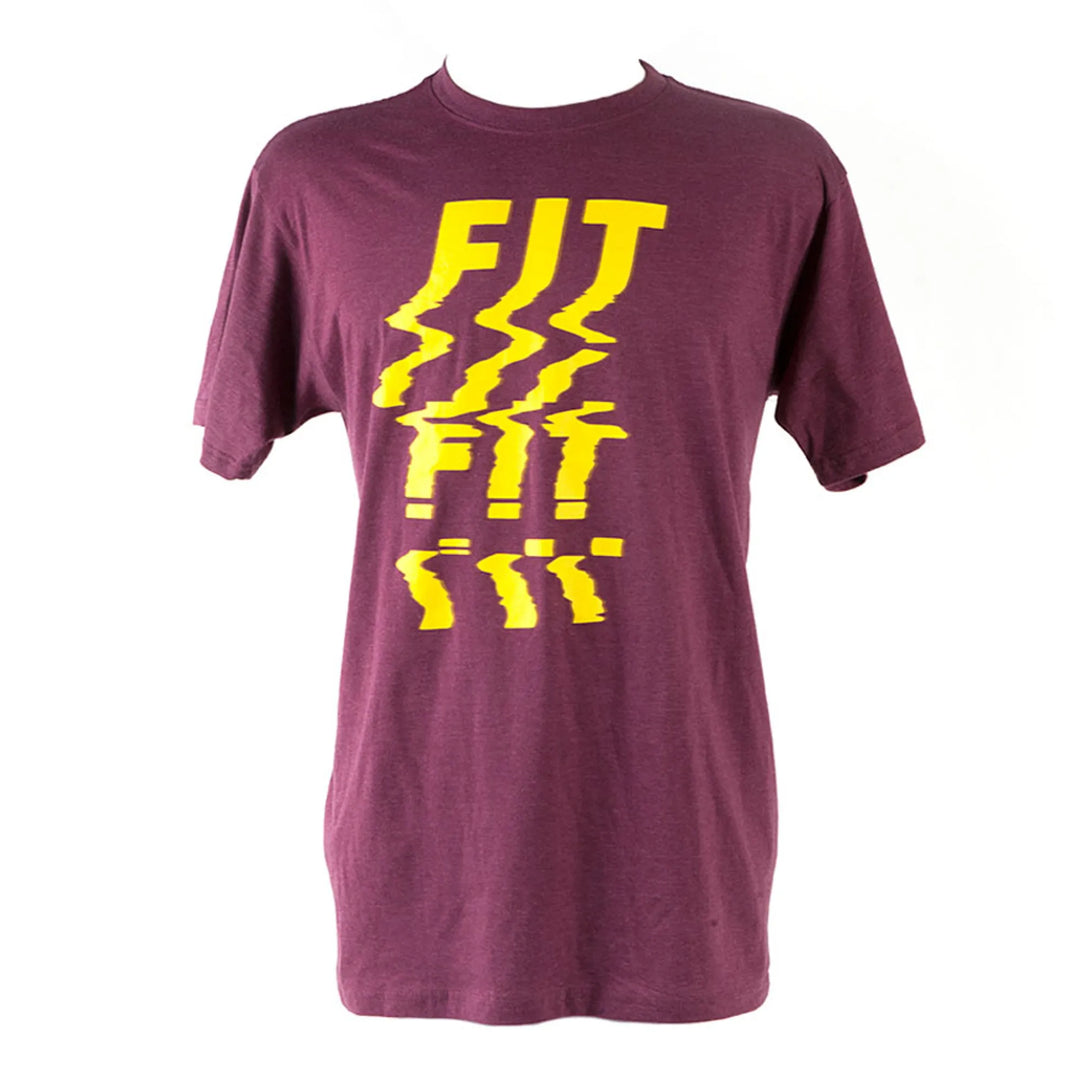 Fit Bikes Glitch Tee Large Burgundy Heather