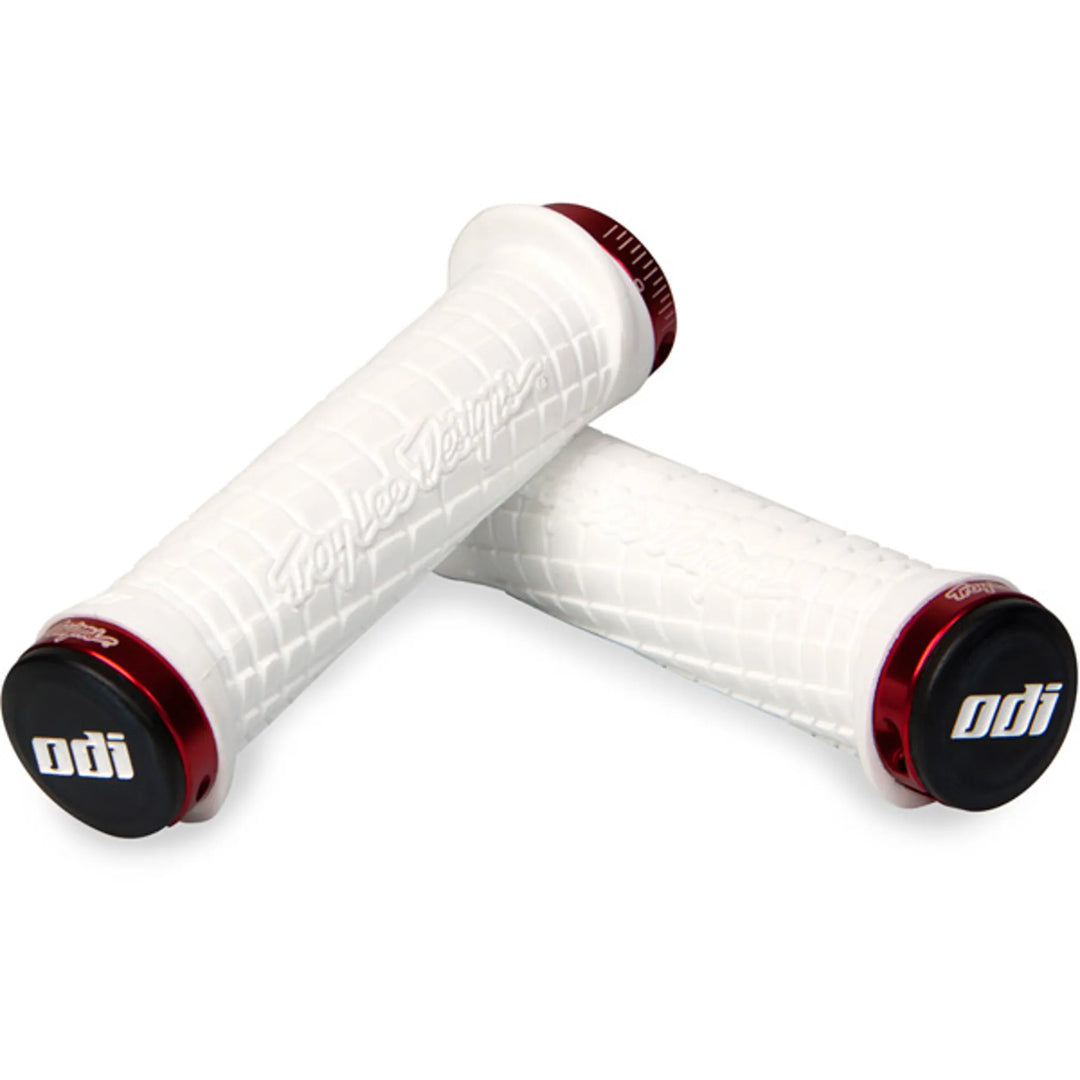 ODI Troy Lee Designs MTB Lock On Grips White Red 130mm