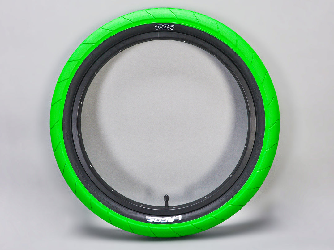 Lagos 20 x 2.50 Inch RSR Tyres Green / Blackwall Pair