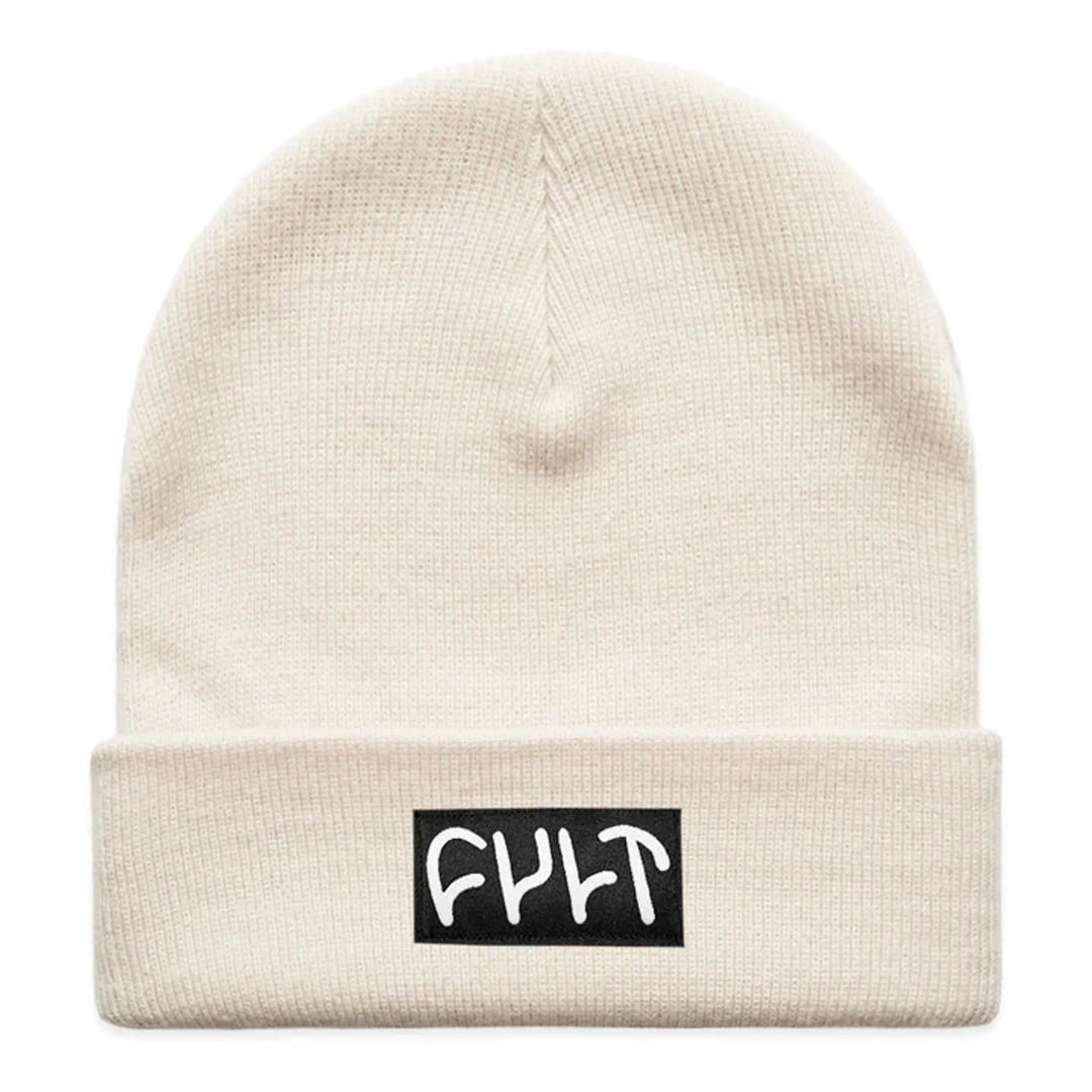 Cult Witness Tight Knit Beanie White