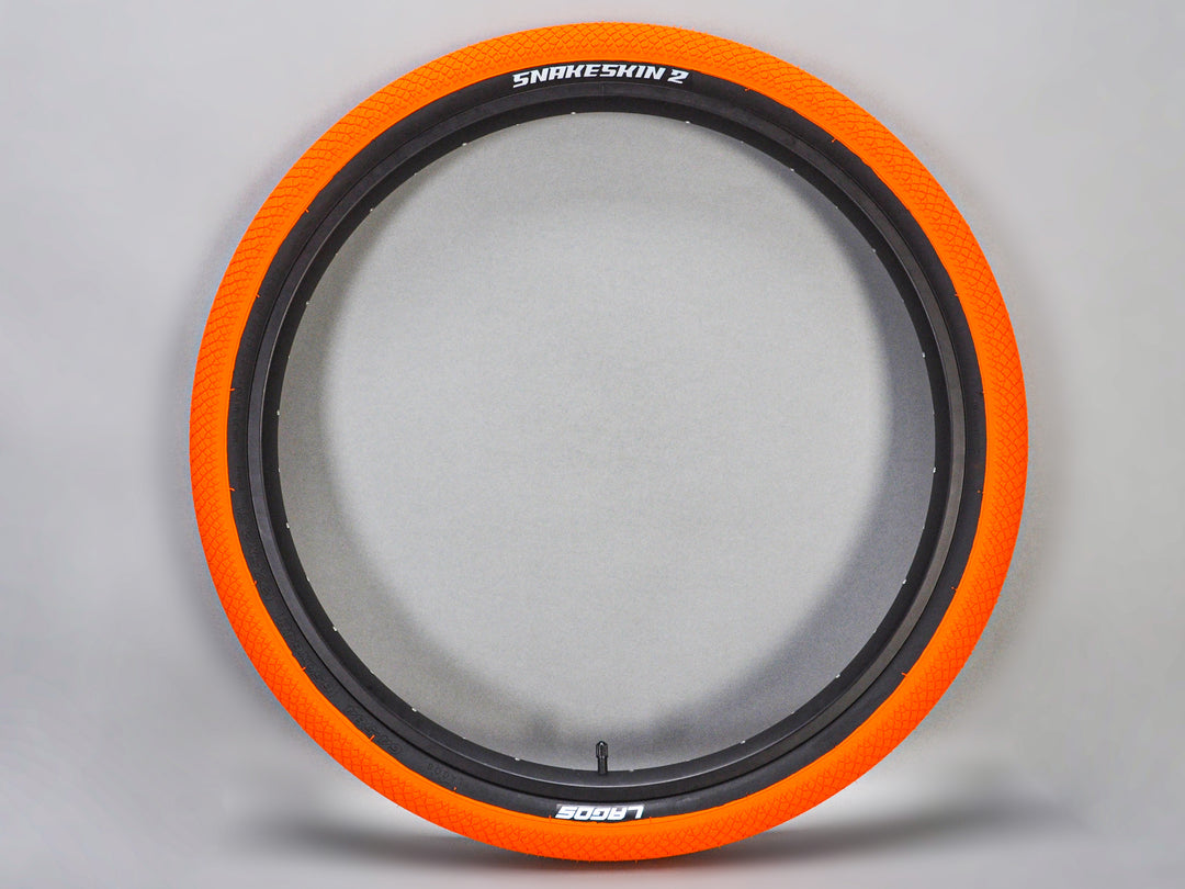 Lagos 27.5 Inch Snakeskin V2 Tyre Orange / Black Wall Pair