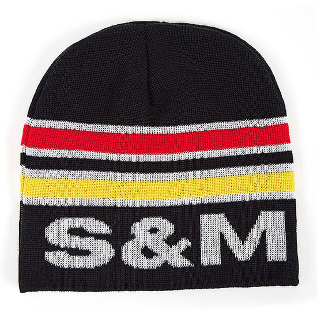 S&M Retro Beanie Black/Red/Yellow