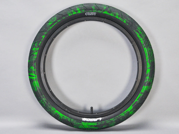 Lagos 20 x 2.50 Inch RSR Tyres Green / Black Marble Pair