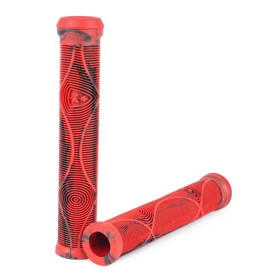 Subrosa BMX Genetic DCR Flangeless Grips Black / Neon Red Marble