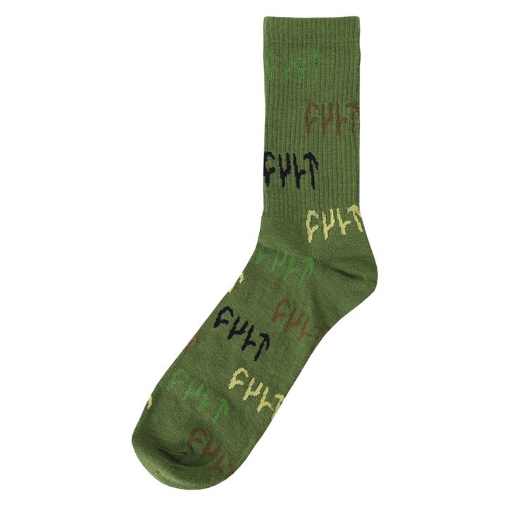 Cult All Over Logo Socks Camo