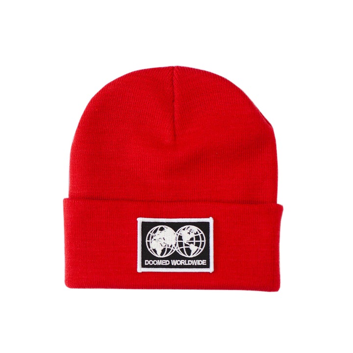 Doomed Globe Beanie Red
