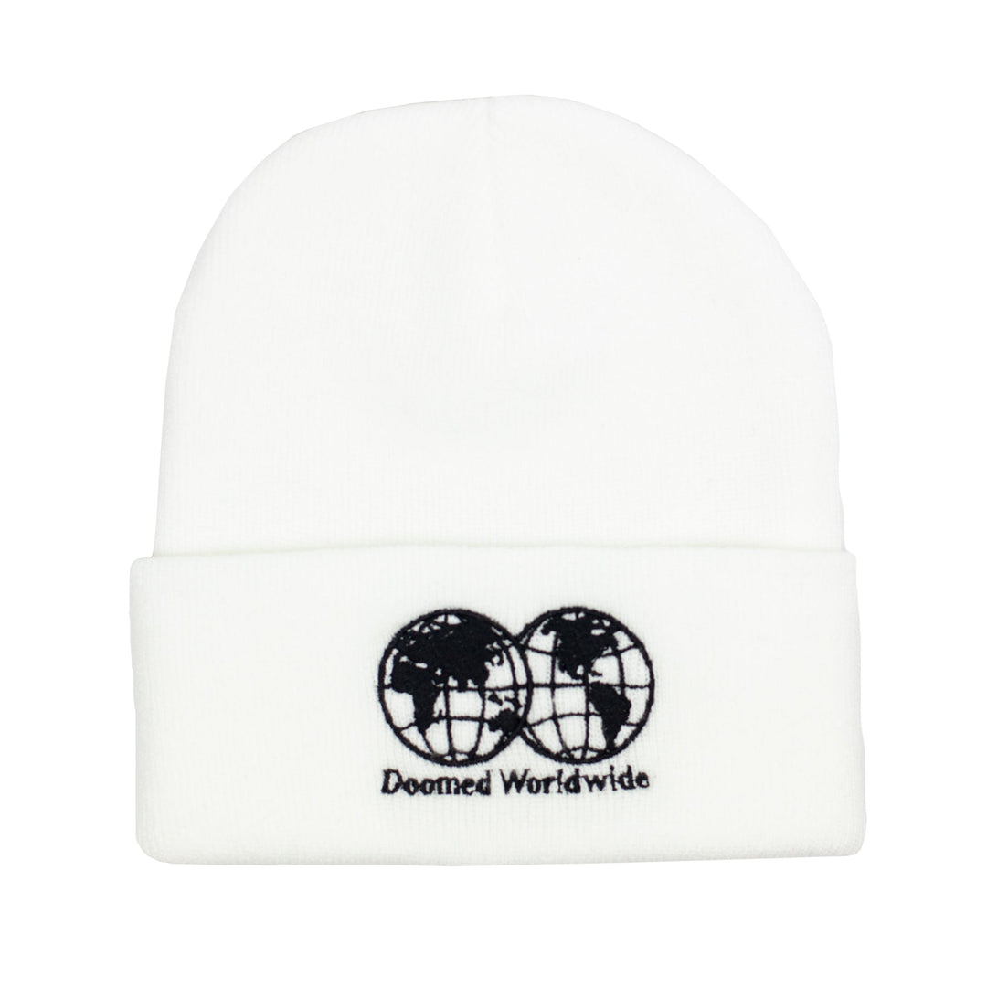 Doomed Globe Beanie White