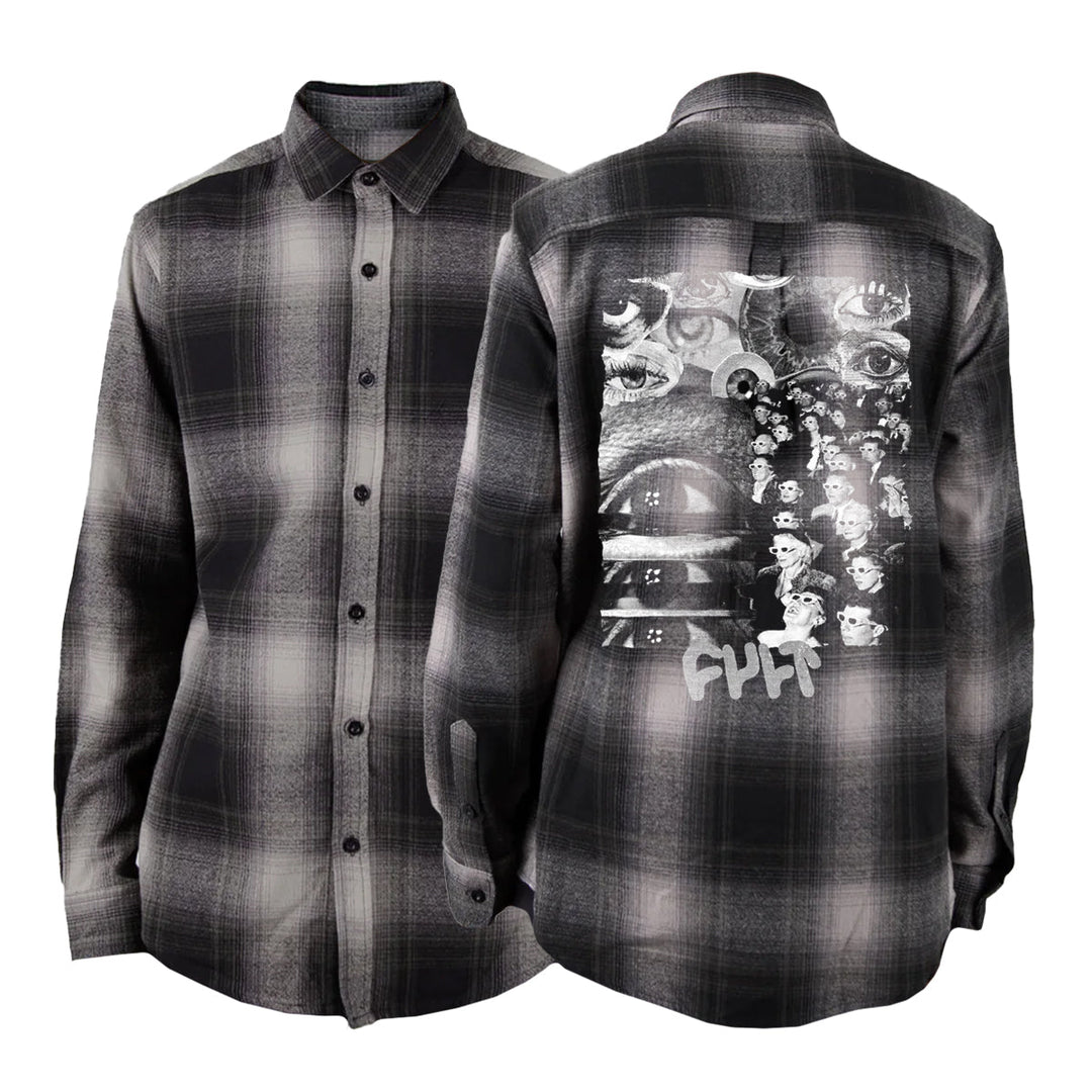 Cult Brainwashed Flannel Shirt White & Black