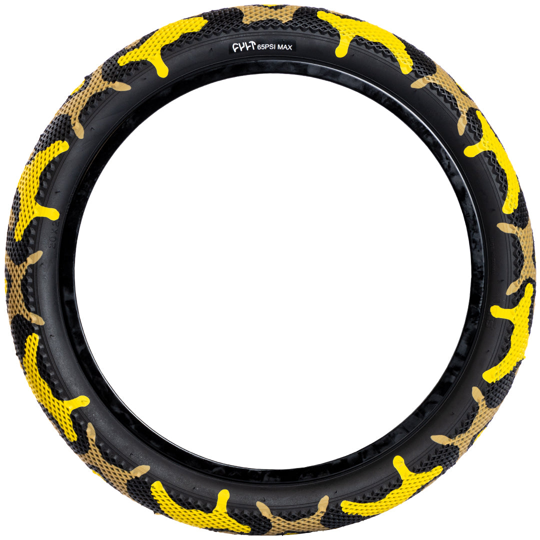 Cult Vans Tyre 16" Yellow Camo / Black Sidewall 2.30"