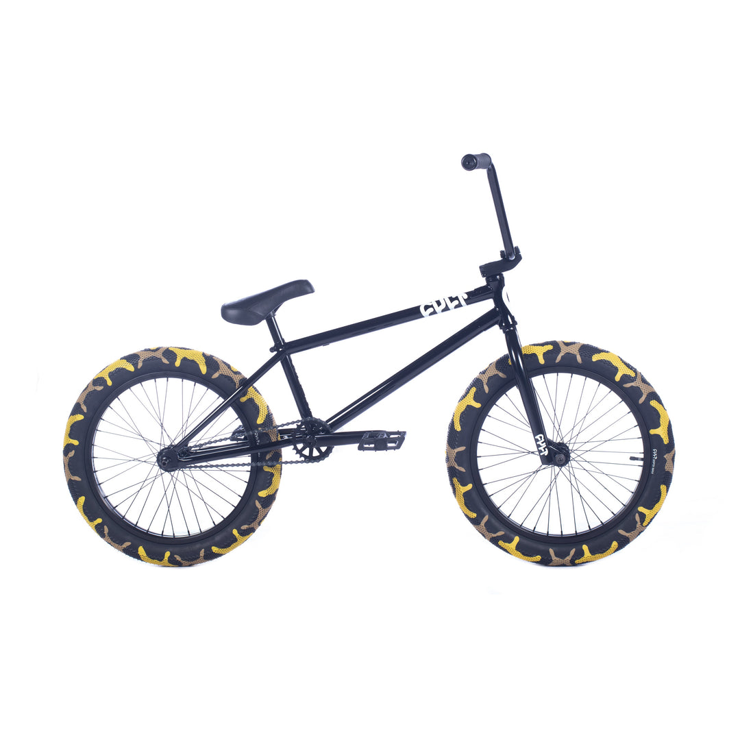 Cult 2024 Control BMX Bike Black Yellow Camo Tyres 20.75"