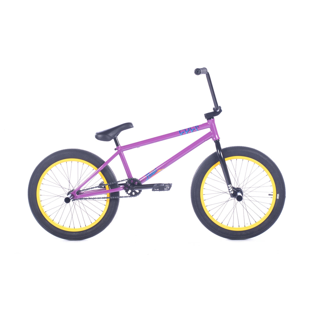Cult 2024 Devotion BMX Bike Panza Purple Yellow Rims Black Parts 21"