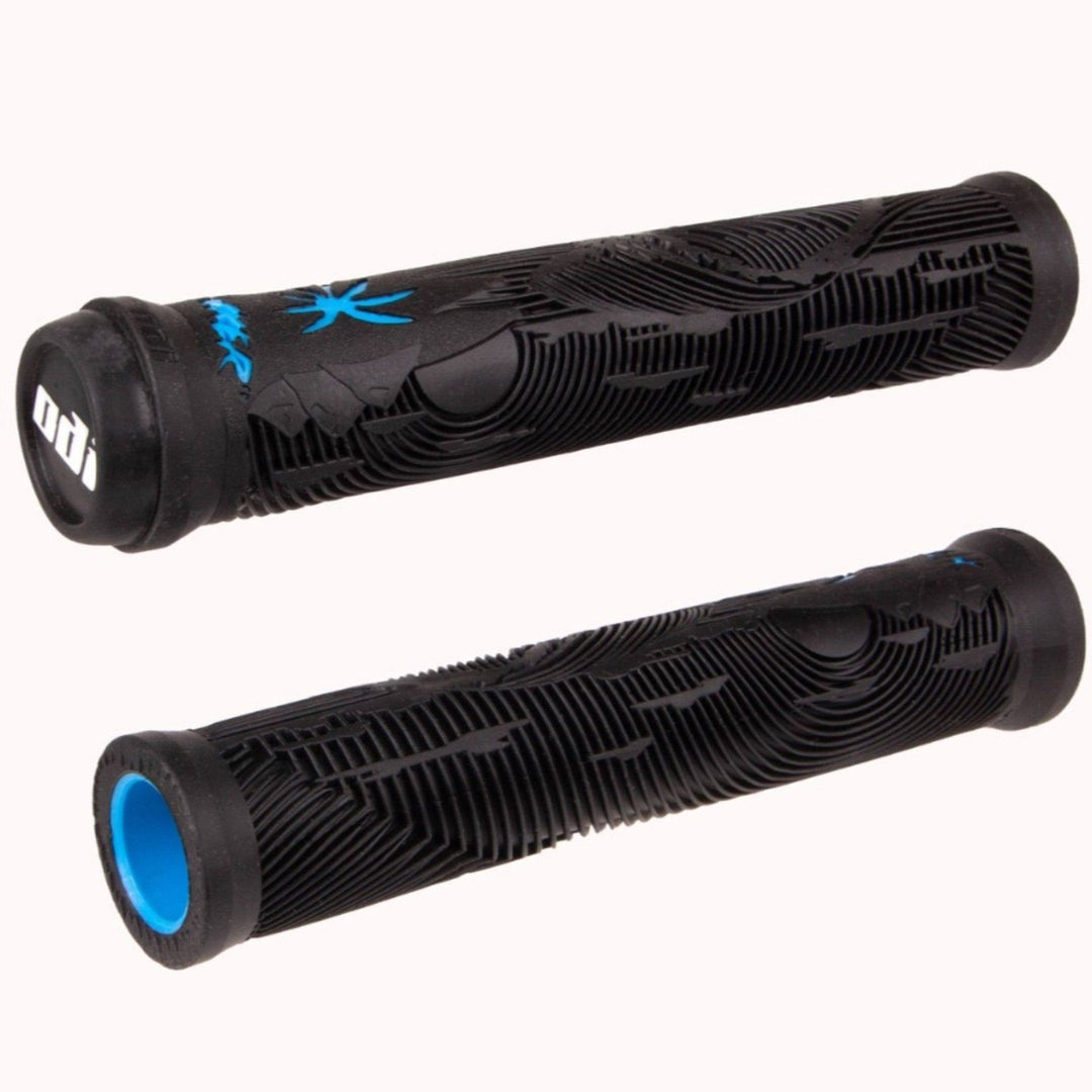 ODI Hucker Flangeless Grips Black / Blue 160mm