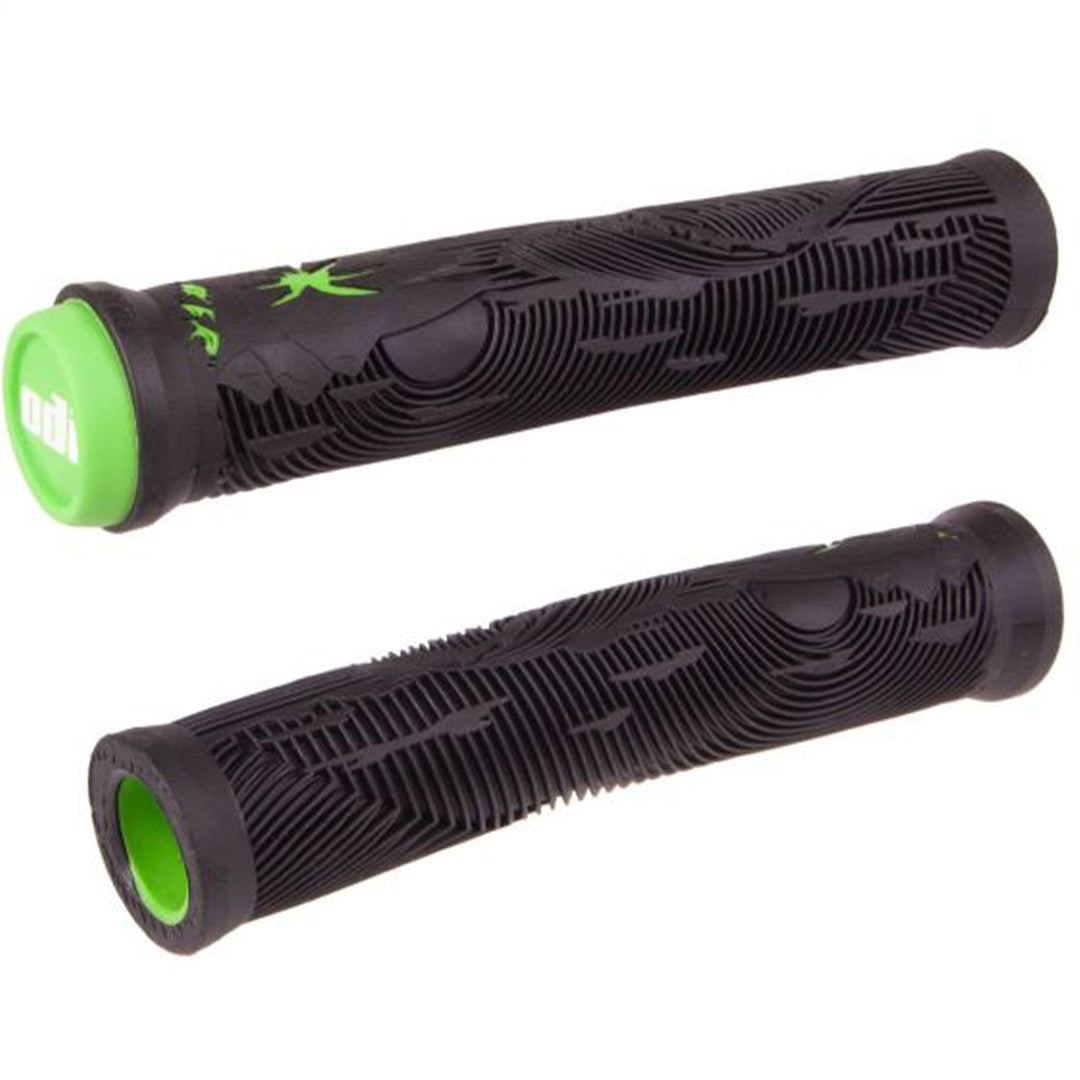ODI Hucker Flangeless Grips Black / Green 160mm