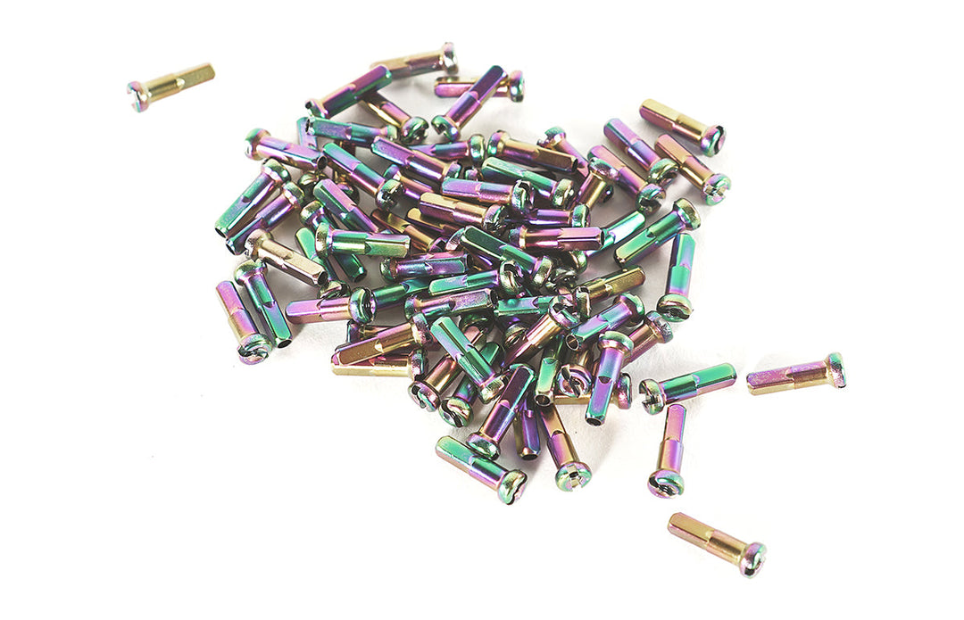 Colony Spoke Nipples Pack of 75 x Alloy Rainbow Anodise