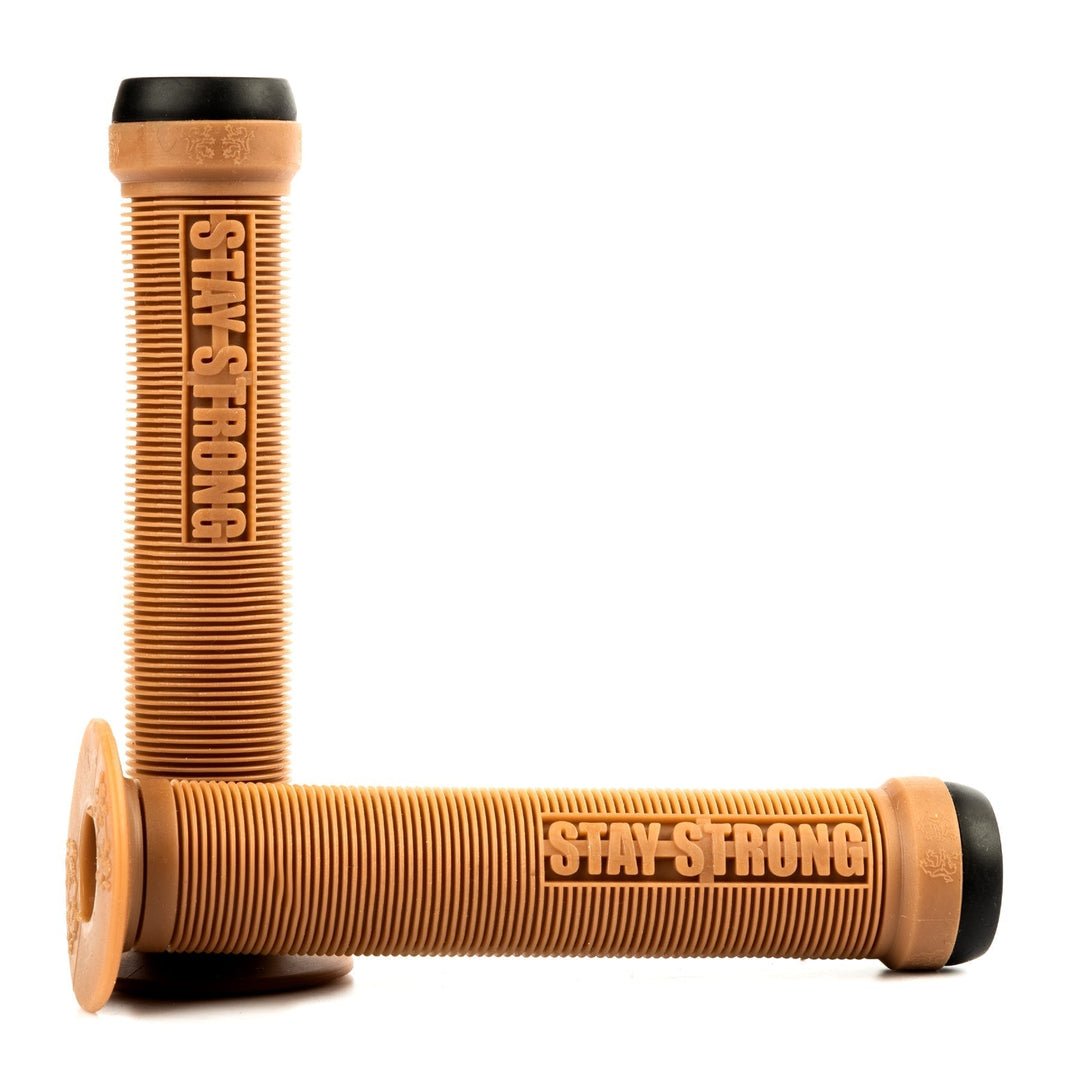 ODI x Stay Strong Lionheart Flanged Grips Gum 143mm