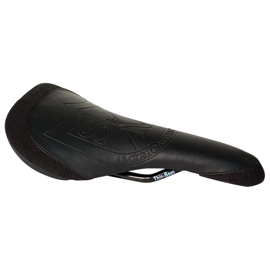 S&M Thin Railed Embossed Slim Seat Black