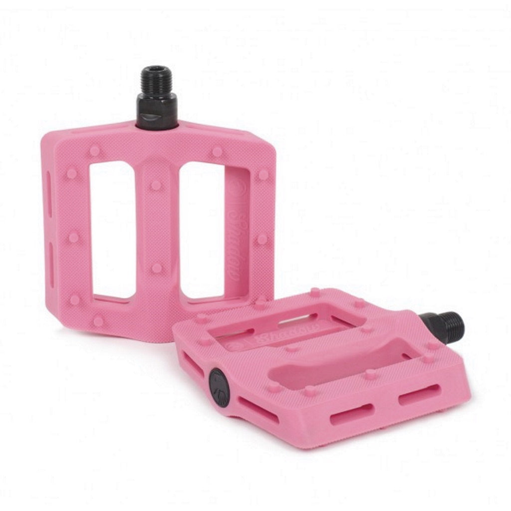 Shadow Surface Plastic Pedals Double Bubble Pink 9/16"