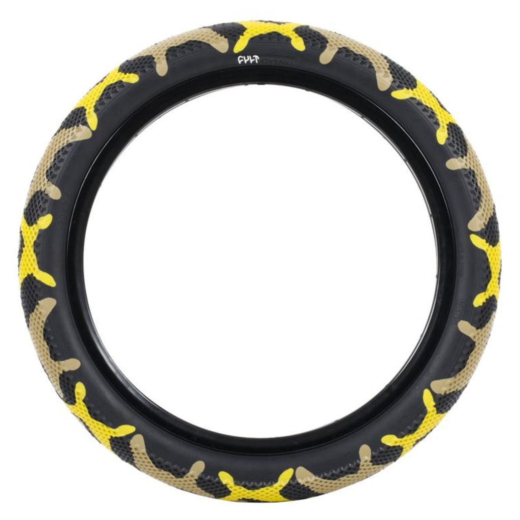 Cult Vans Tyre 20" Yellow Camo / Black Sidewall 2.40"