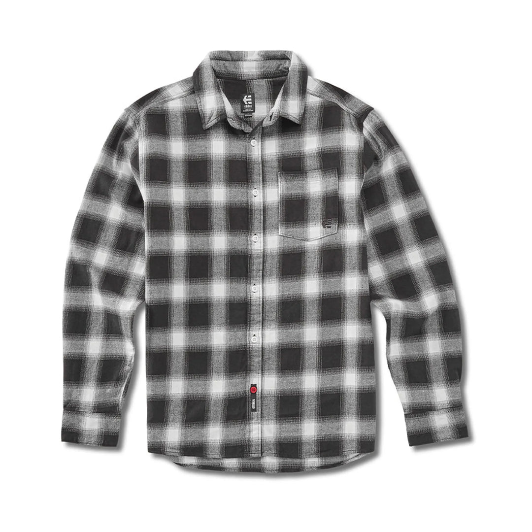 Etnies X Doomed Flannel Shirt Black White