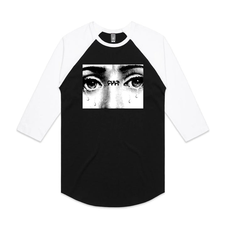 Cult So Sad V2 Raglan T-Shirt Black / White Sleeves