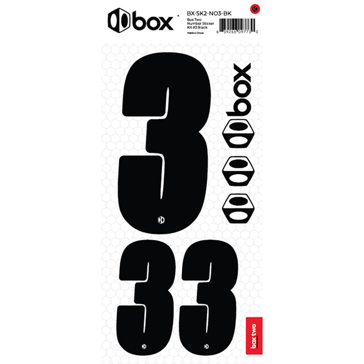 Box Two Number Sticker Kits - Black