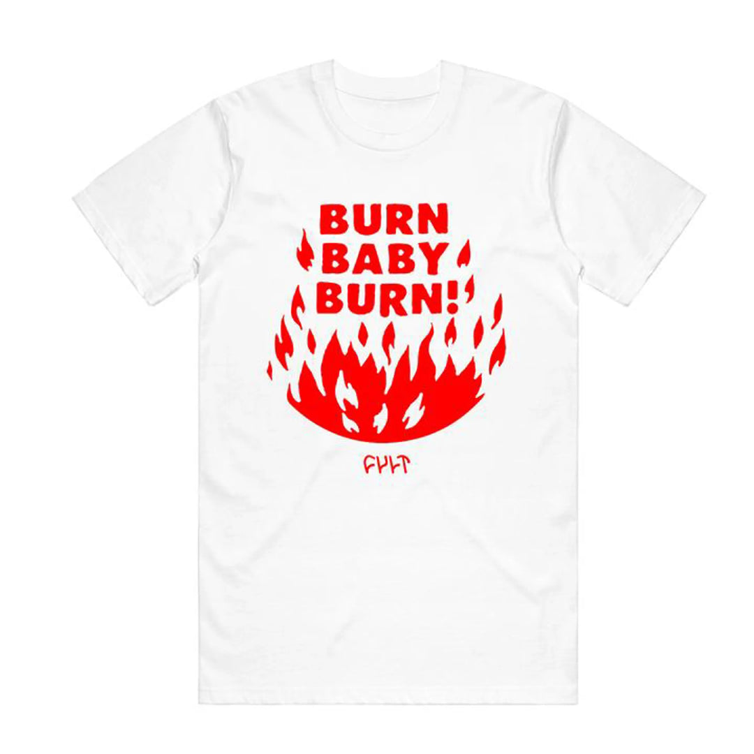 Cult Burn Baby T-Shirt - White