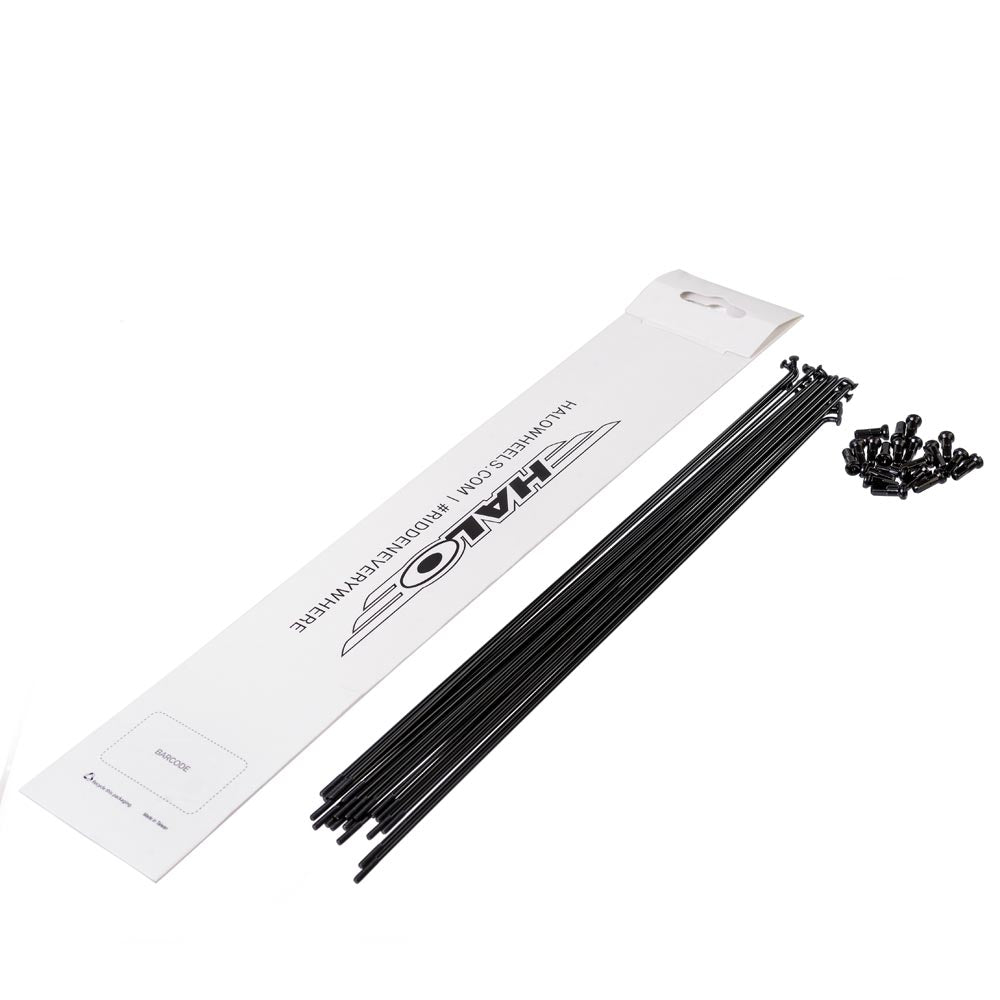 Halo Spokes 20 Pack Black Plain Guage