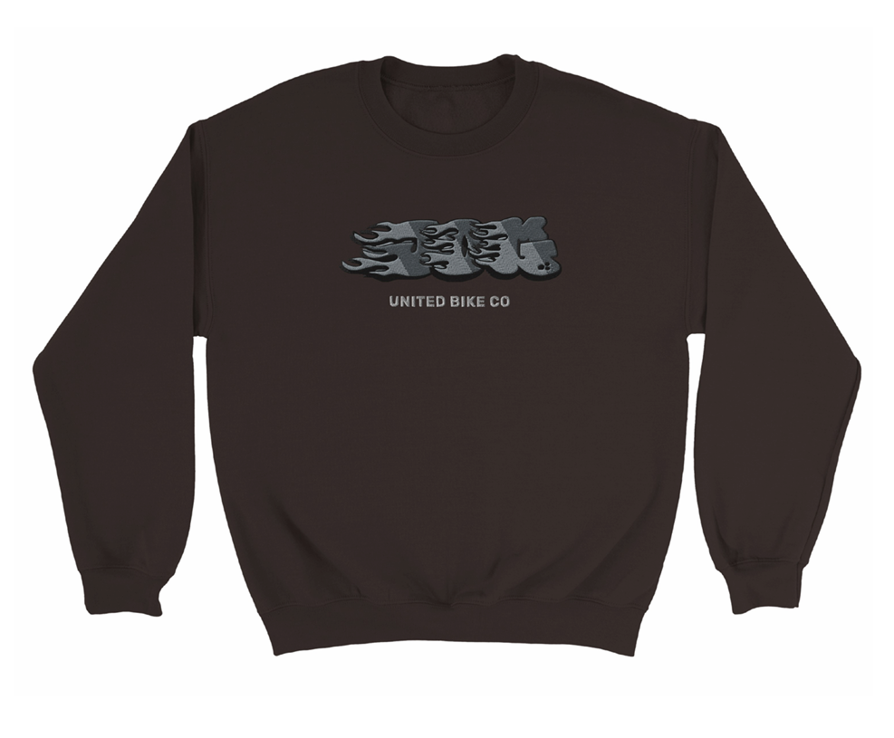 UNITED JO GASS JOG SIGNATURE CREW SWEATSHIRT BROWN