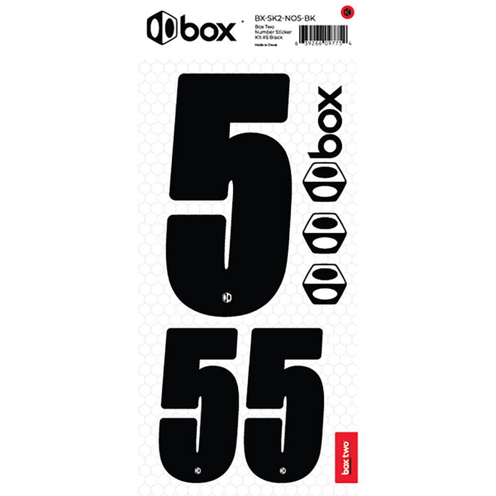 Box Two Number Sticker Kits - Black
