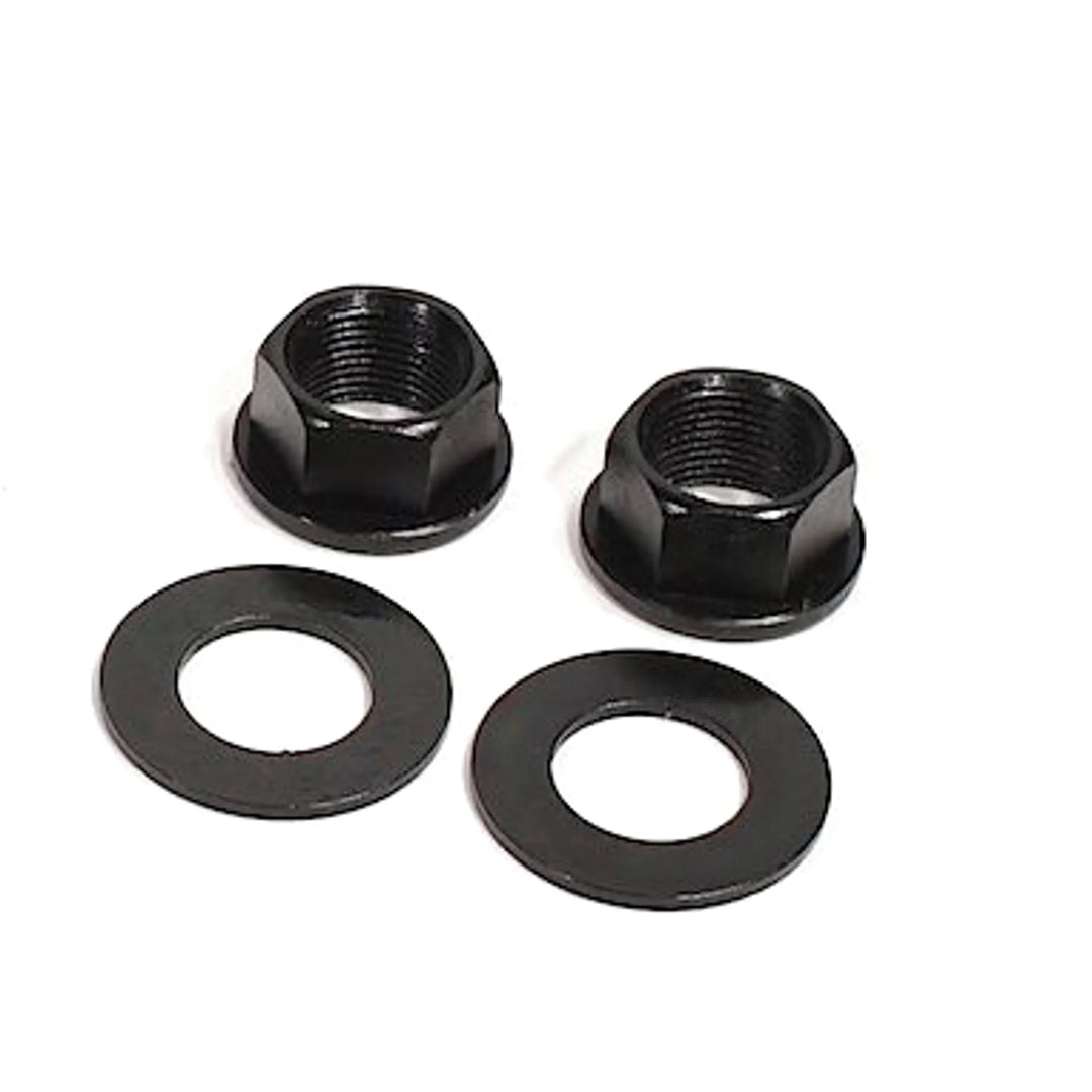 Profile Chromo Hub Axle Nuts W/ Washers 14mm Black