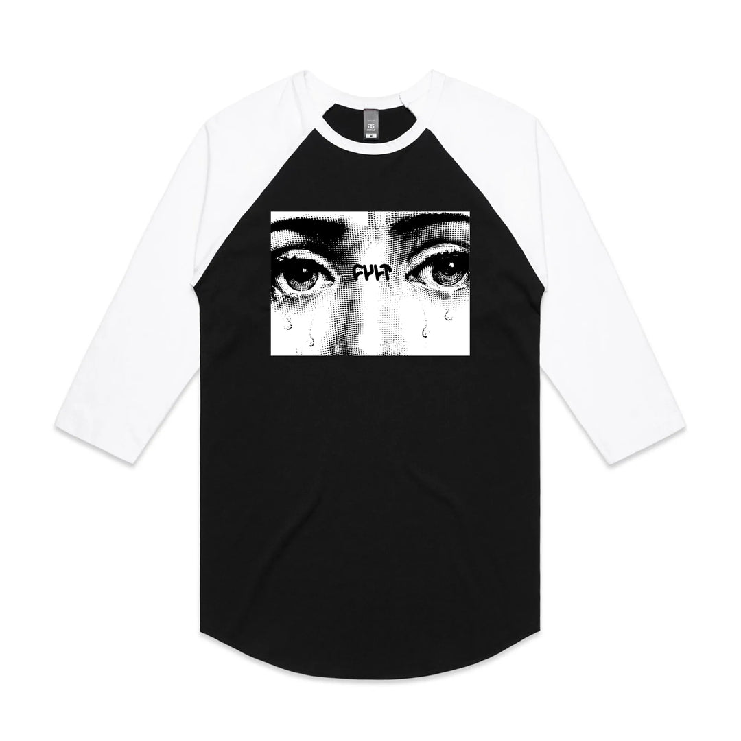 Cult So Sad V2 Raglan T-Shirt Black / White Sleeves