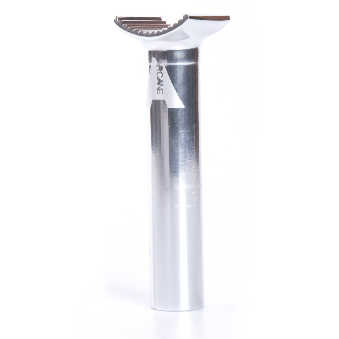 Arcane Line Out 135mm Pivotal Seat Post - Silver 25.4mm | BMX