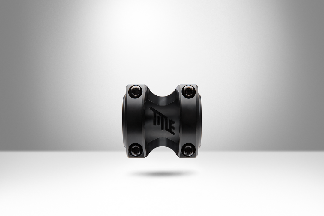 Title MTB ST1 31.8mm front view with cutout logo mountain bike stem 