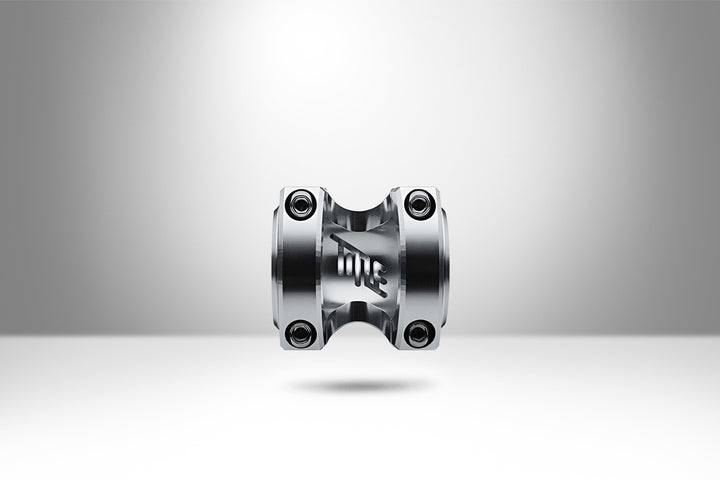 Title MTB Chrome ST1 front view mountain bike stem silver polished finished 