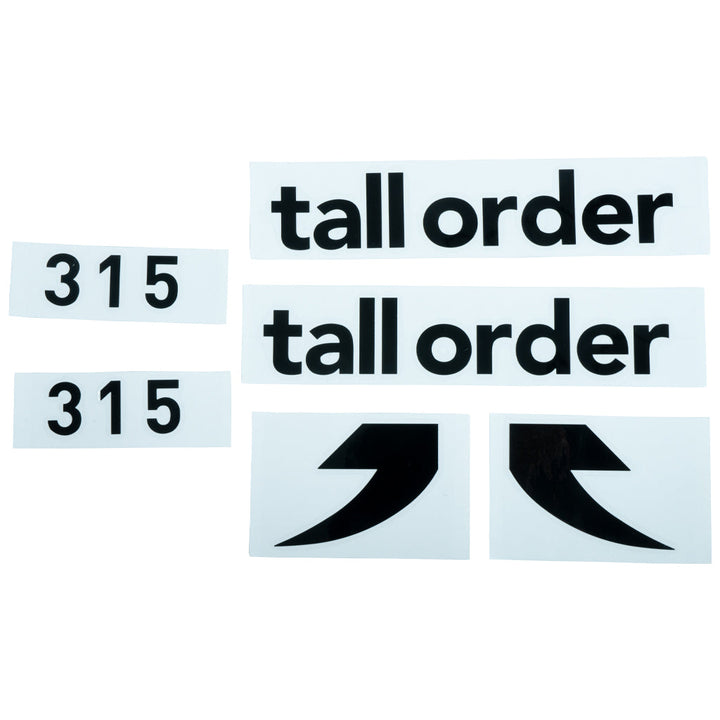 Tall Order 315 Frame Stickers Black