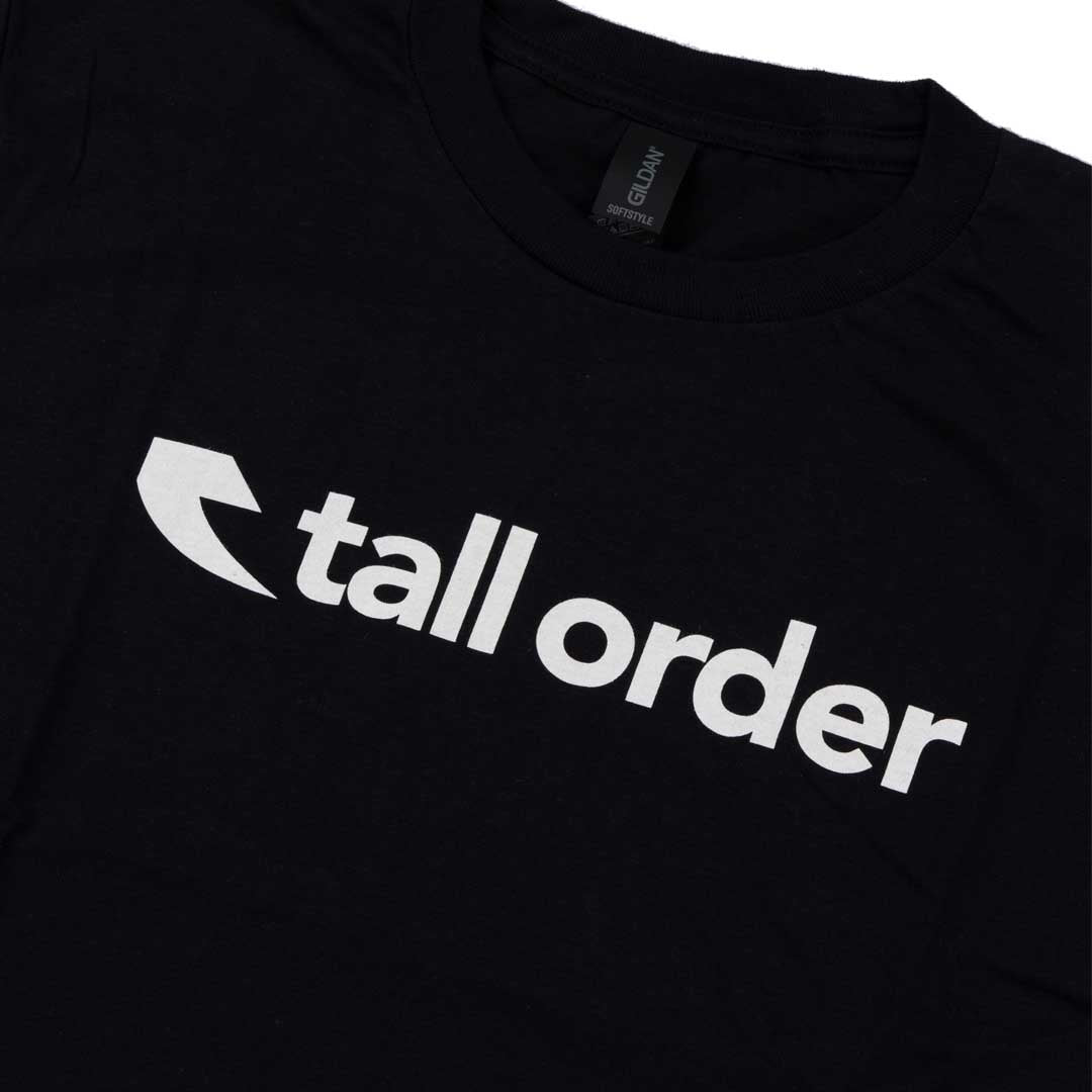 Tall Order Font Kids T-Shirt - Black With White Print | BMX