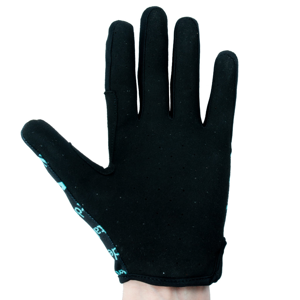 Tall Order Barspin Print Gloves Black Teal Print