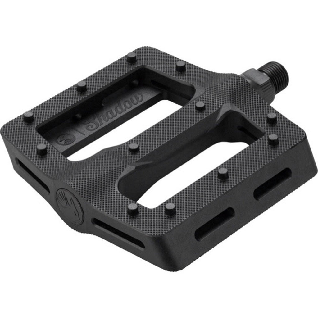 Shadow Surface Plastic Pedals Black 9/16"